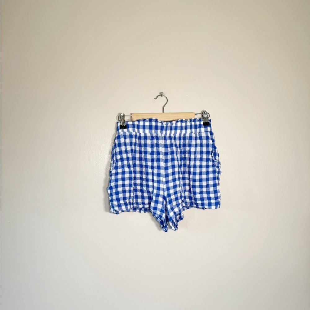 CLEARANCE! Blue Gingham Jane & Delancey Stretch Shorts Size L EUC